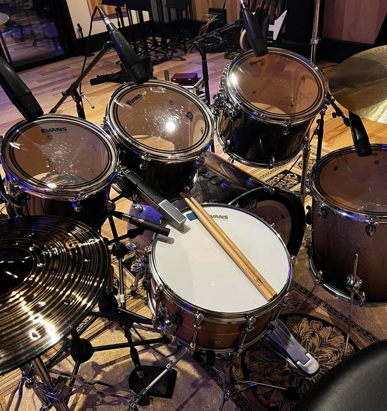 Drum set in Live Room A