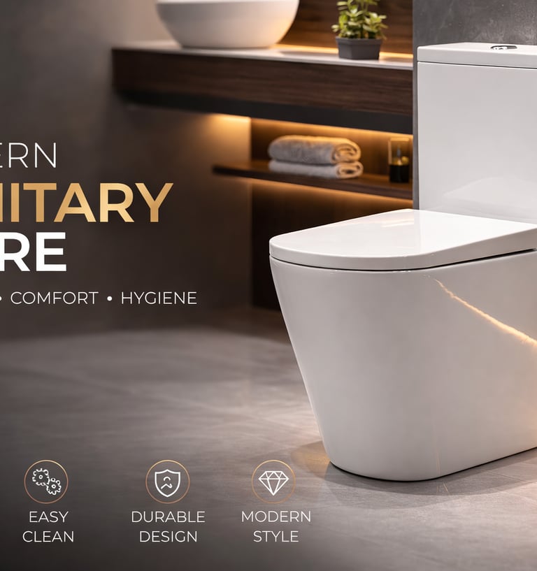 Modern white ceramic back-to-wall toilet in a luxury bathroom with elegant sanitary ware features.