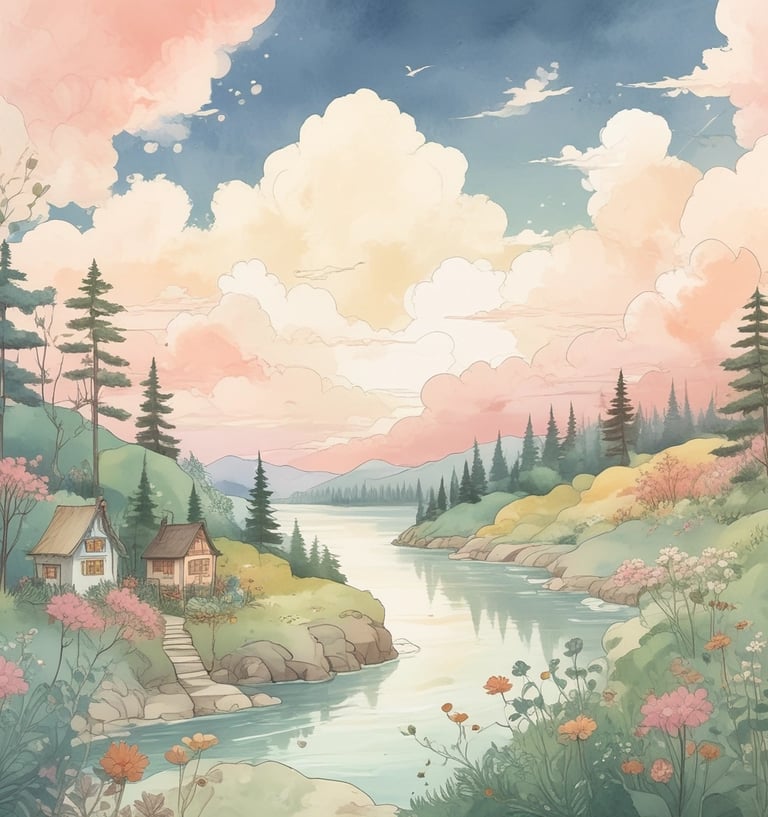 A calming flat lay of a digital tablet displaying a soothing meditation guide surrounded by soft candles and crystals.