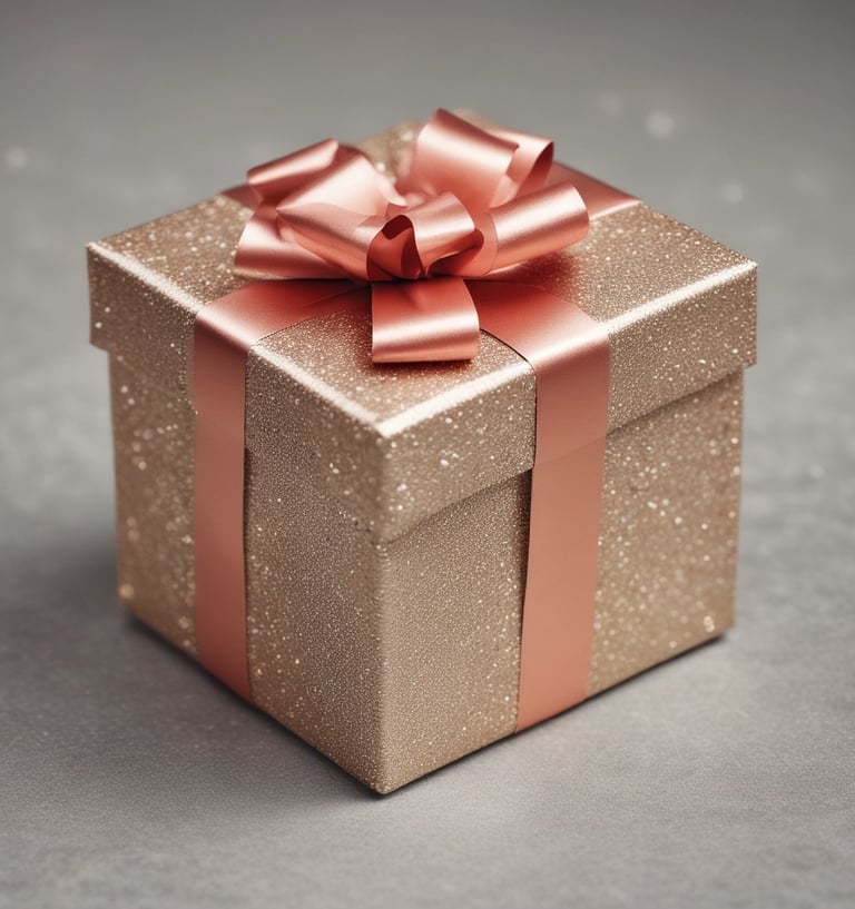 Elegant woman wearing a shimmering evening dress, smiling confidently at a city rooftop party.