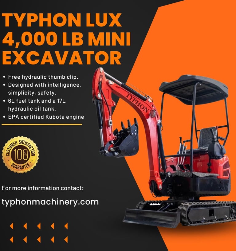 4000lbs mini-excavator with kubota diesel engine