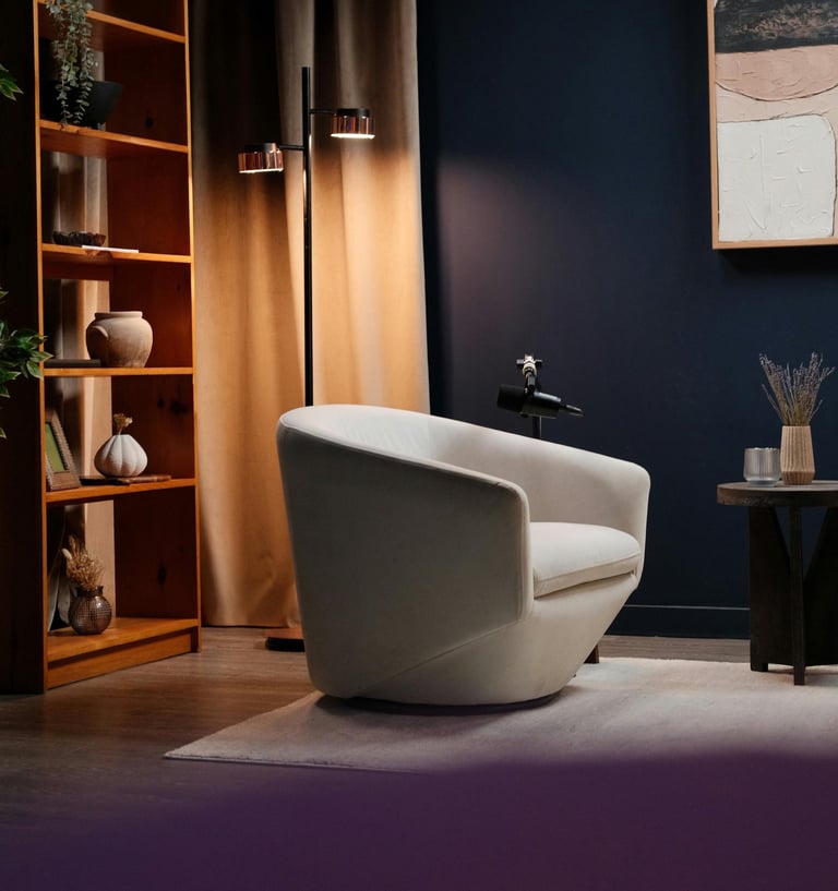An elegant podcast studio