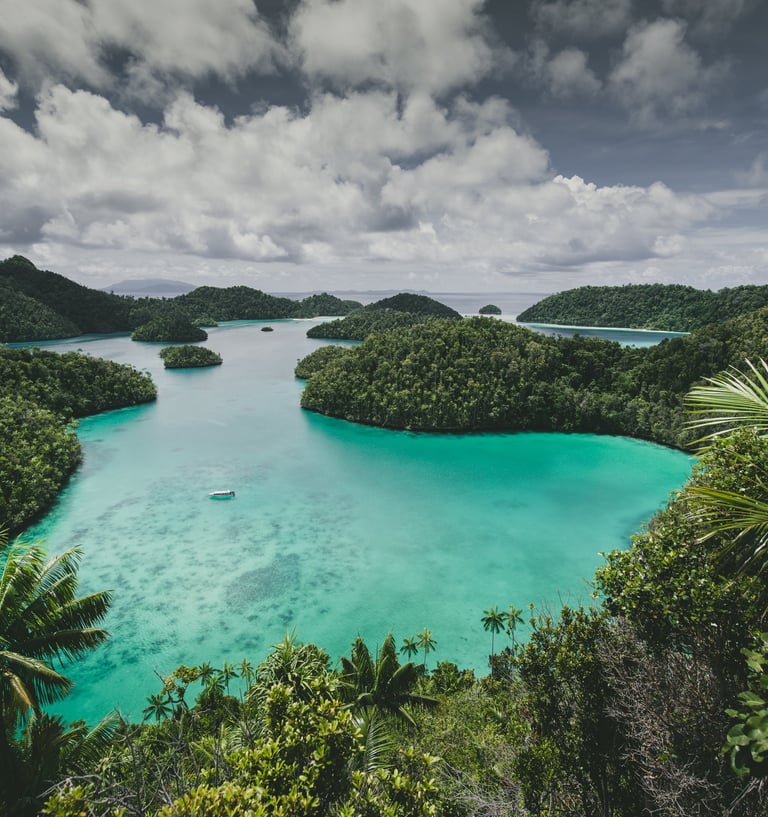 vue sur le lagon mauricien avec eau turquoise