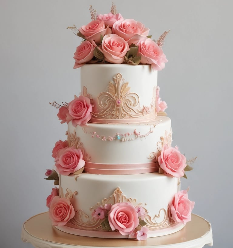 Three lemon ricotta cakes are displayed on a metallic stand under a glass dome. Each cake is topped with creamy frosting. Two additional treats are under separate glass domes: one contains almond flour peanut butter cookies stacked neatly, and another has a chocolate-coated dessert with a tag. The scene is set near a window with raindrops, and the background shows a blurred street with a parked car.