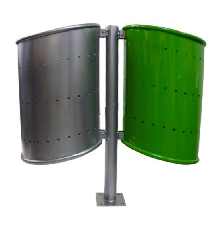 Bote de basura de acero al carbon doble