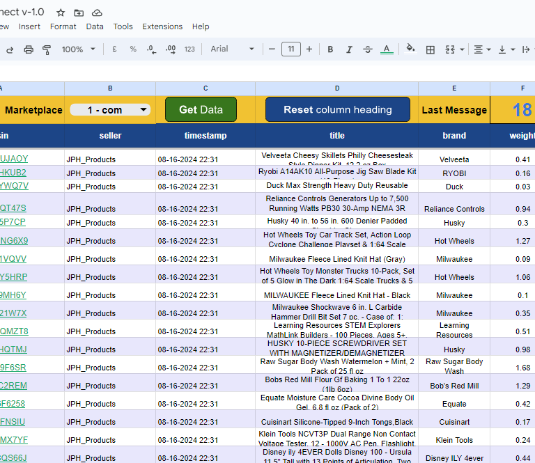 Keepa API Connector - Google Sheet