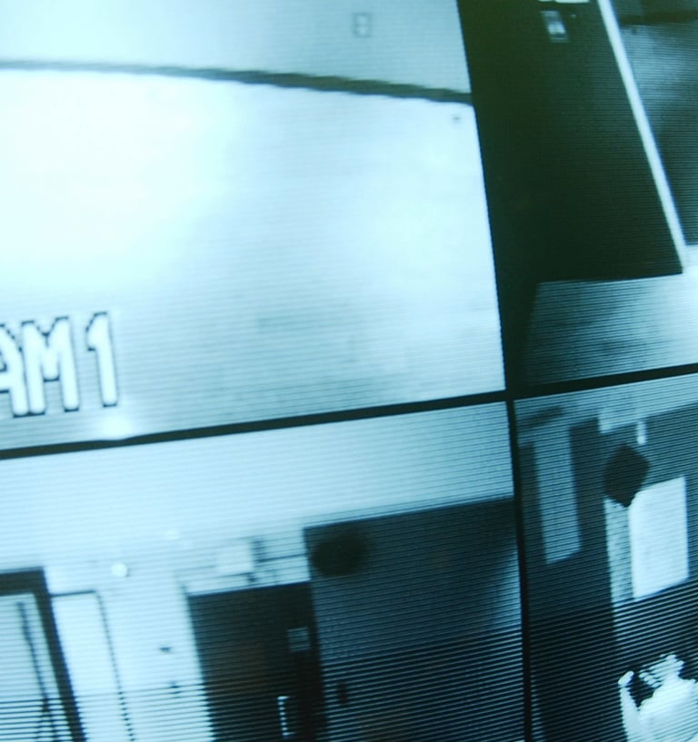 Security camera footage symbolizing the Found Footage Edition of Trivia from the Grave