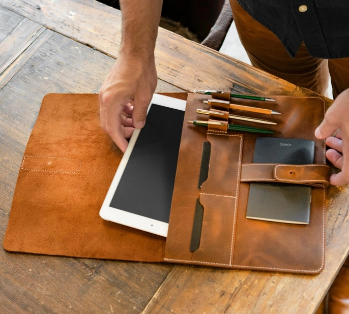 Personalized Leather Tablet Sleeve
