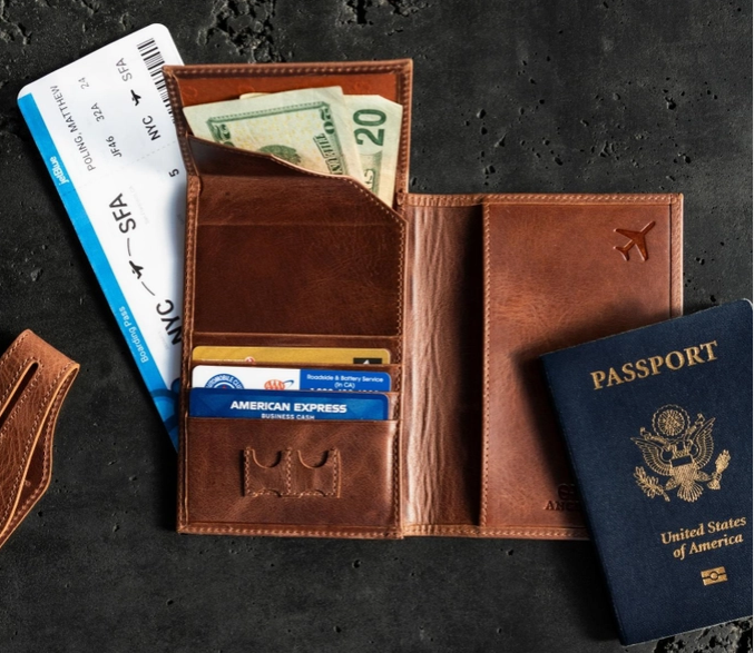 Personalized Leather Passport Wallet
