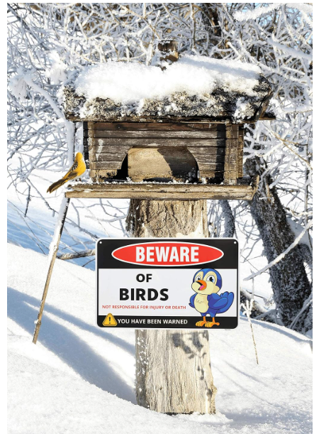 Aluminum Beware of Bird Sign