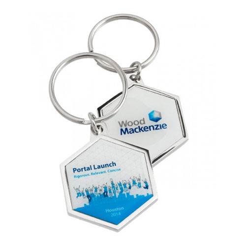 Custom Hexagon Metal Key Rings