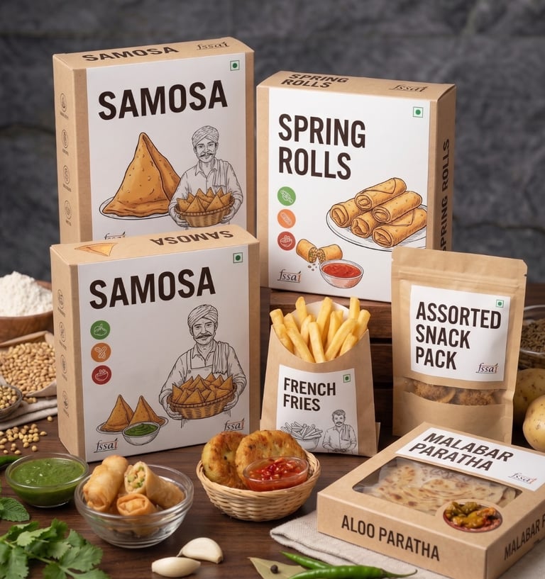 Private label and customized packaging solutions for frozen snacks and veges- HoReCa and Retail