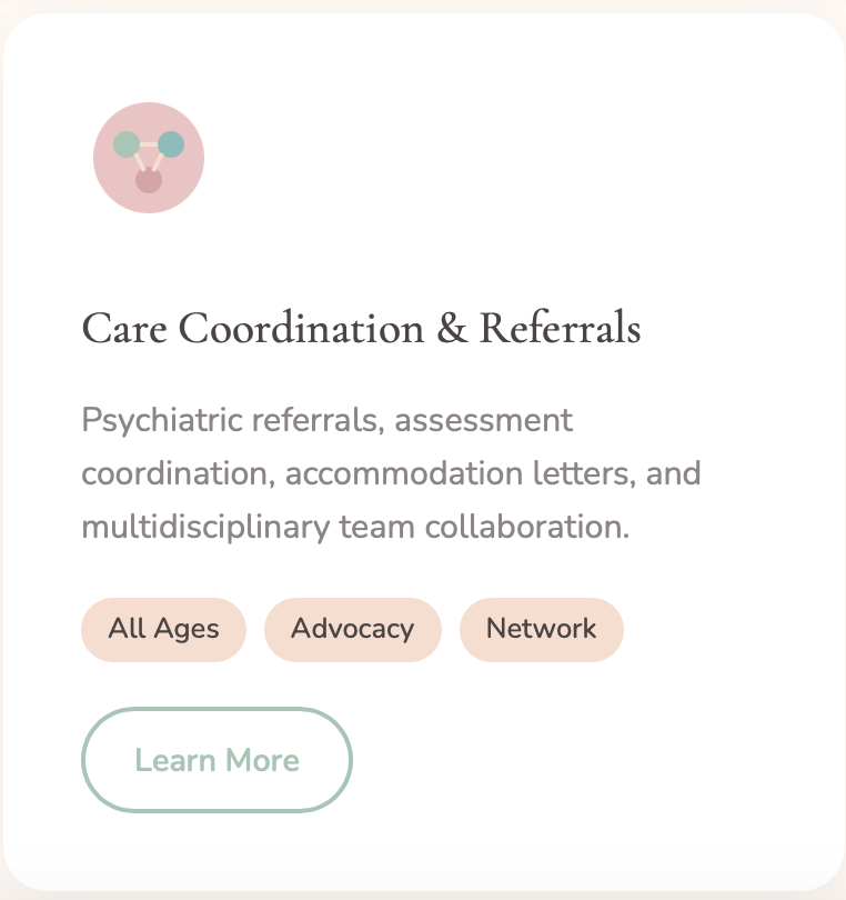 link for getting referrals to psychiatrists or assessments for diagnosis for mental health