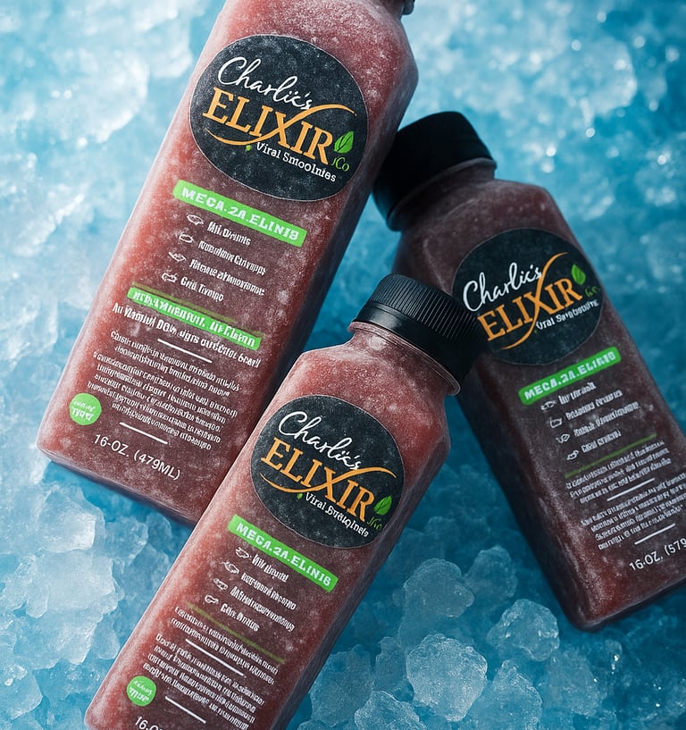 three bottles of detox drinks