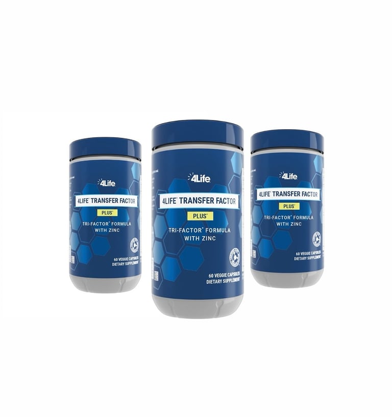 Suplementos Transfer Factor Plus de 4Life para fortalecer el sistema inmunológico.