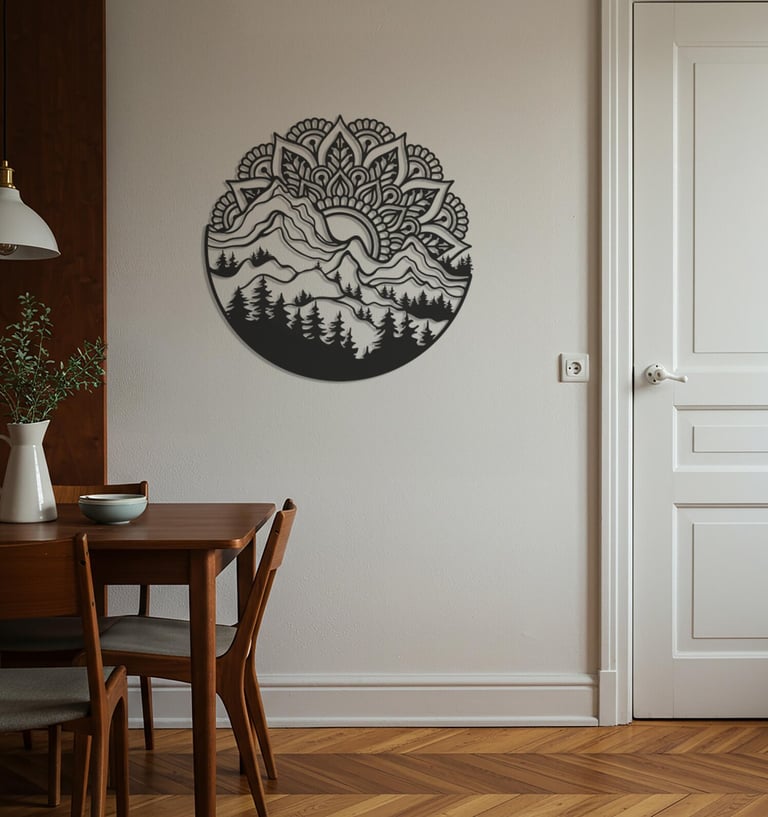 Modern metal wall art, contemporary home decor pieces