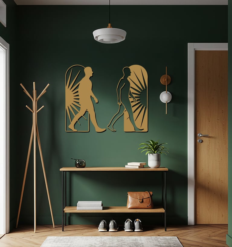 Modern metal wall art, contemporary home decor pieces