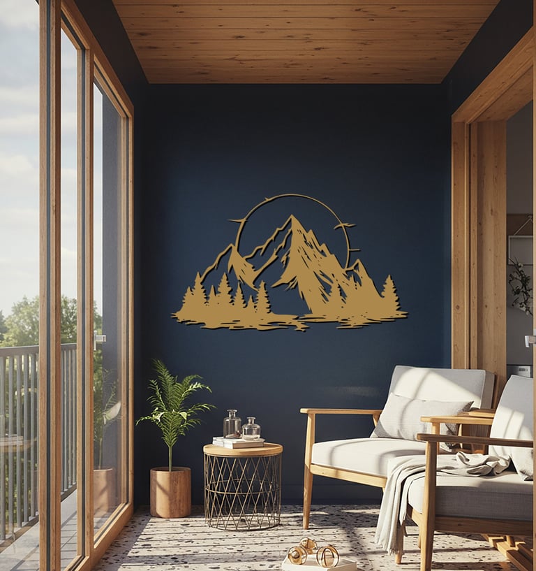 Modern metal wall art, contemporary home decor pieces