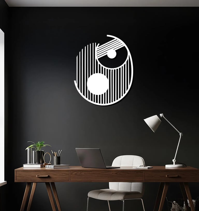 Modern metal wall art, contemporary home decor pieces