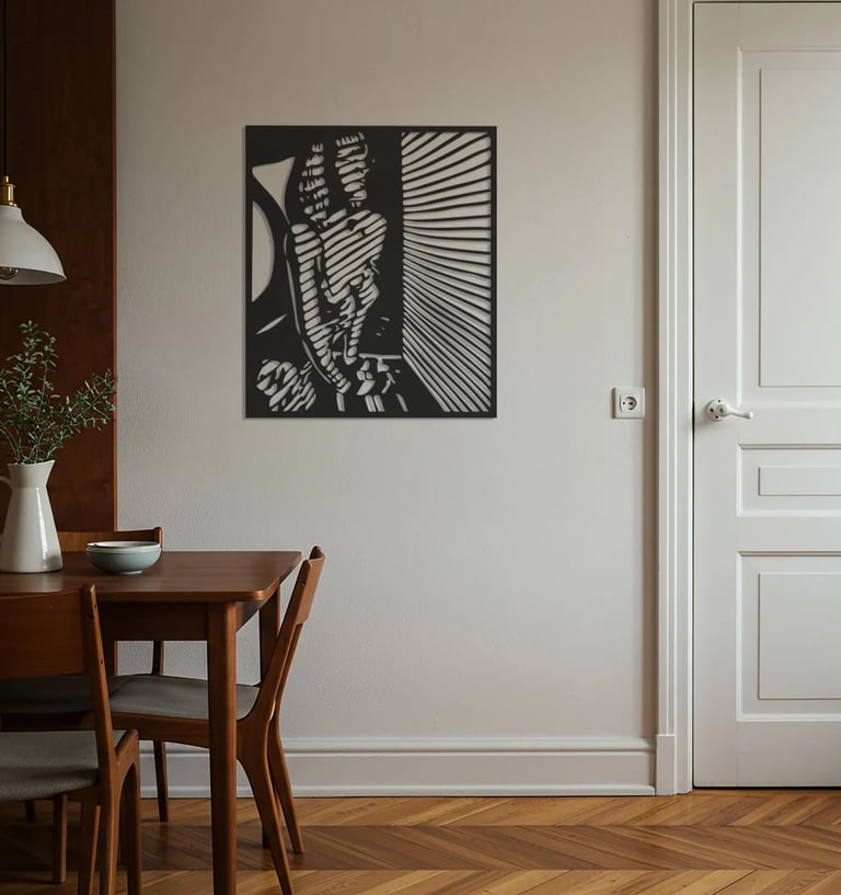 Modern metal wall art, contemporary home decor pieces