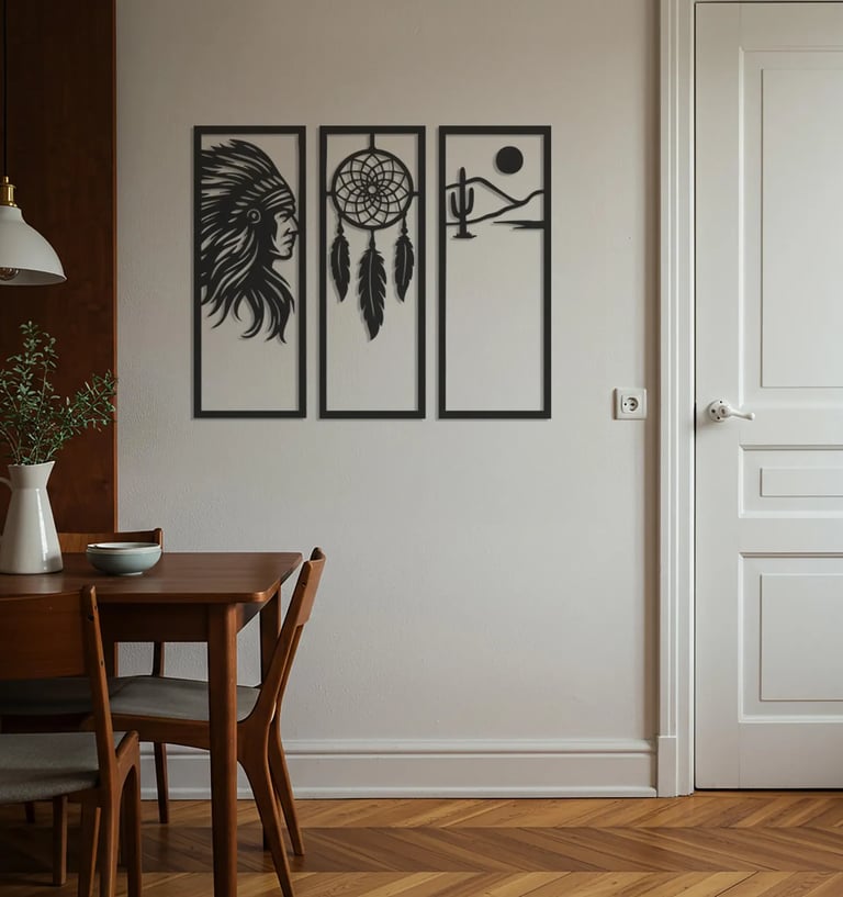 Modern metal wall art, contemporary home decor pieces