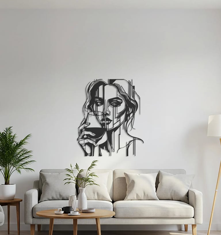 Abstract metal wall art, modern and artistic home decor