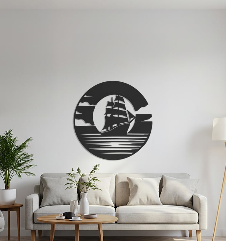 Modern metal wall art, contemporary home decor pieces