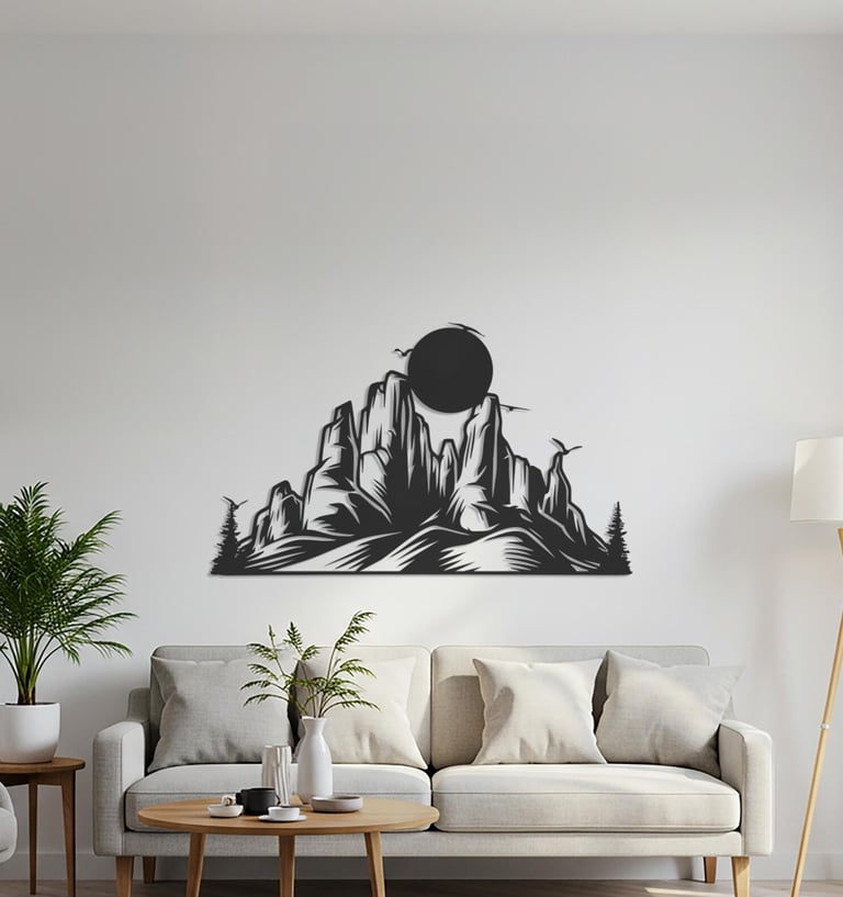 Modern metal wall art, contemporary home decor pieces