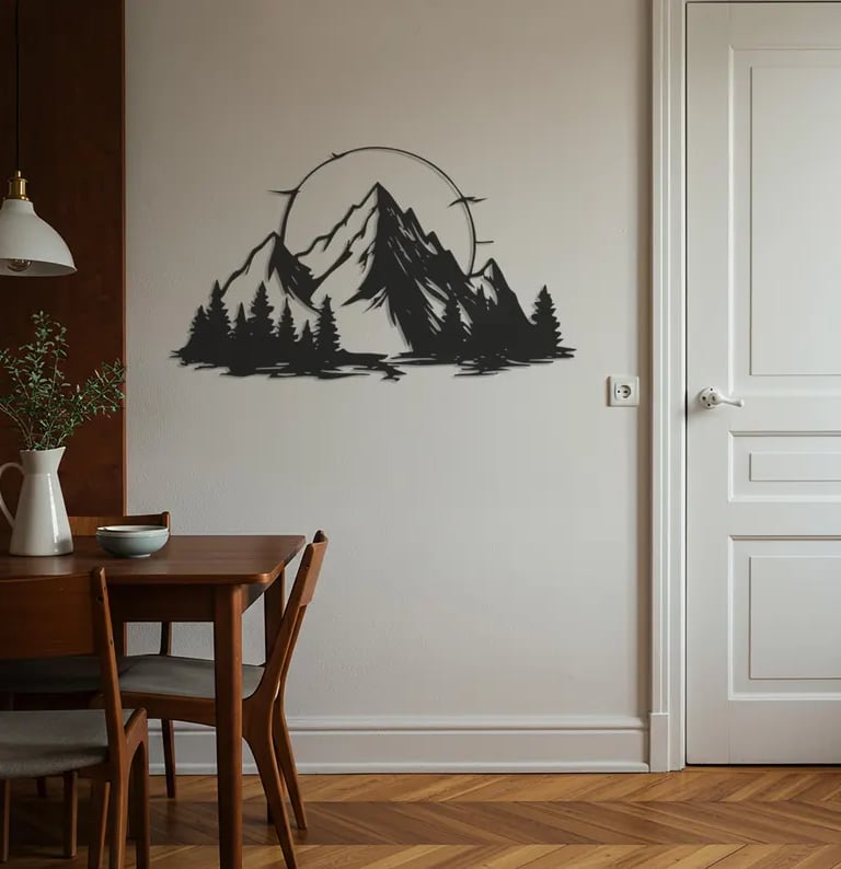 Modern metal wall art, contemporary home decor pieces