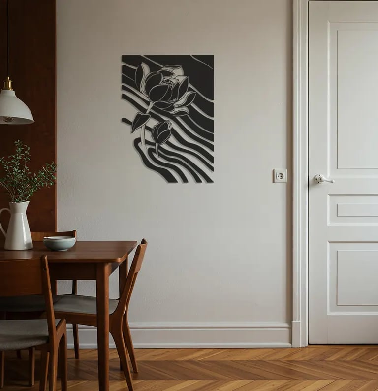 Modern metal wall art, contemporary home decor pieces