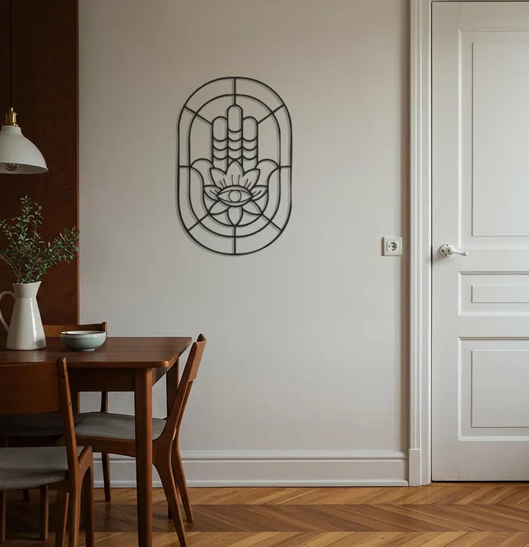 Religious-themed metal wall art, handmade spiritual home decoration