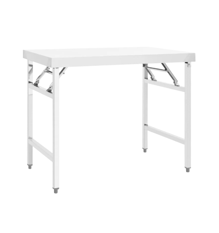 Portable stainless steel folding table from our light duty range for easy storage and catering.