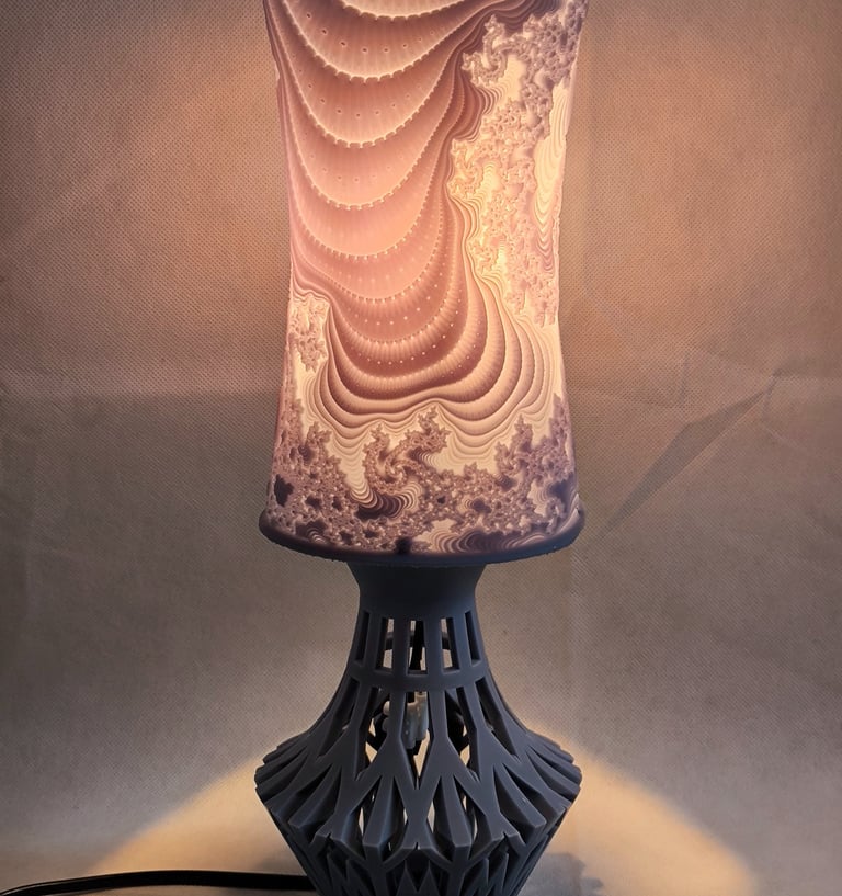 a lamp with a lamp shade on it