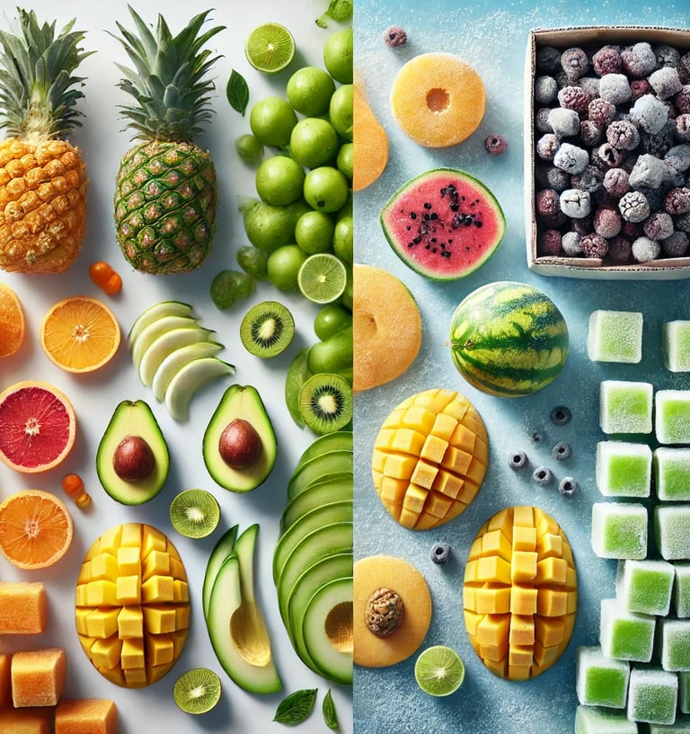 fruta fresca y congelada tropical de méxico