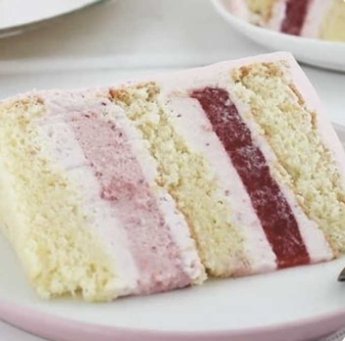 a slice of cake with a slice of cake on a plate