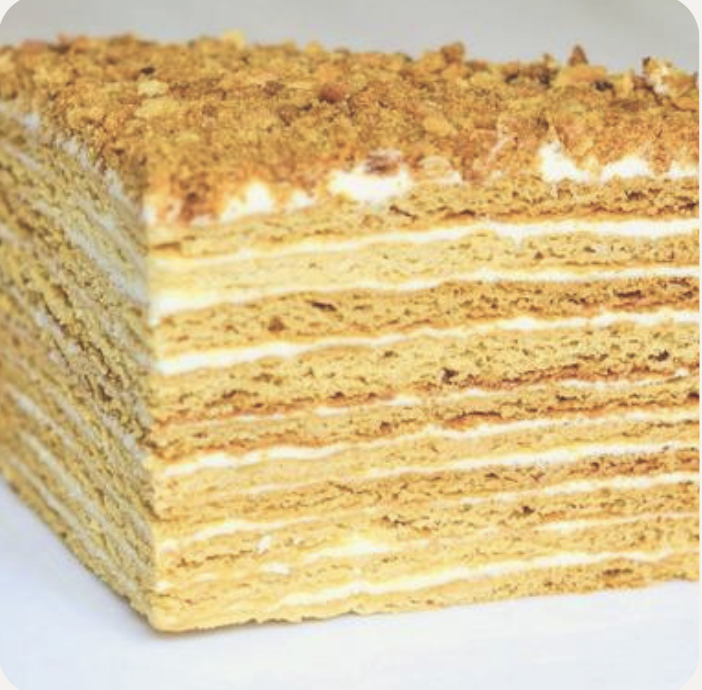 a piece of cake with a layer of cake