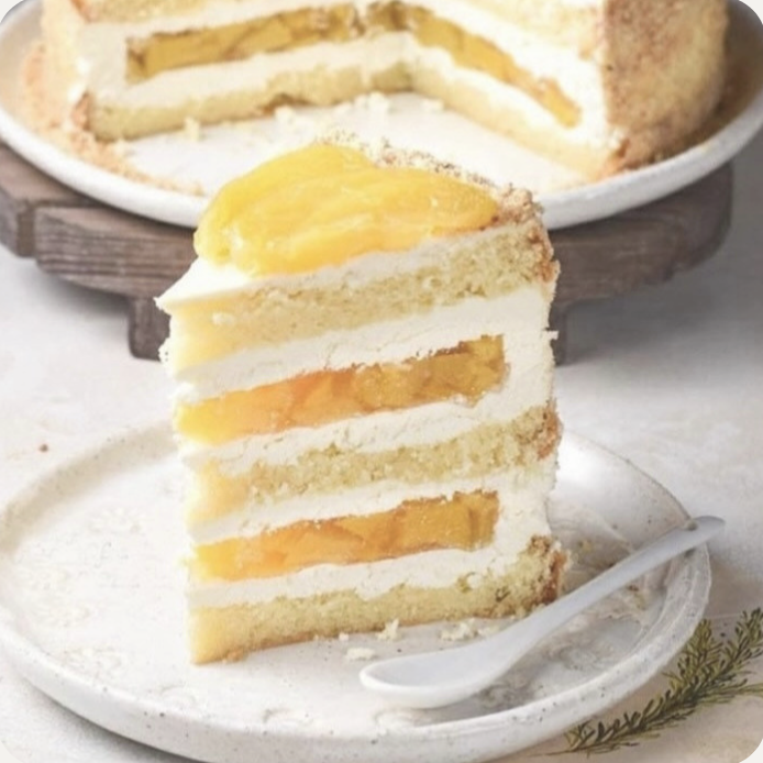 a slice of cake with a slice taken out of it