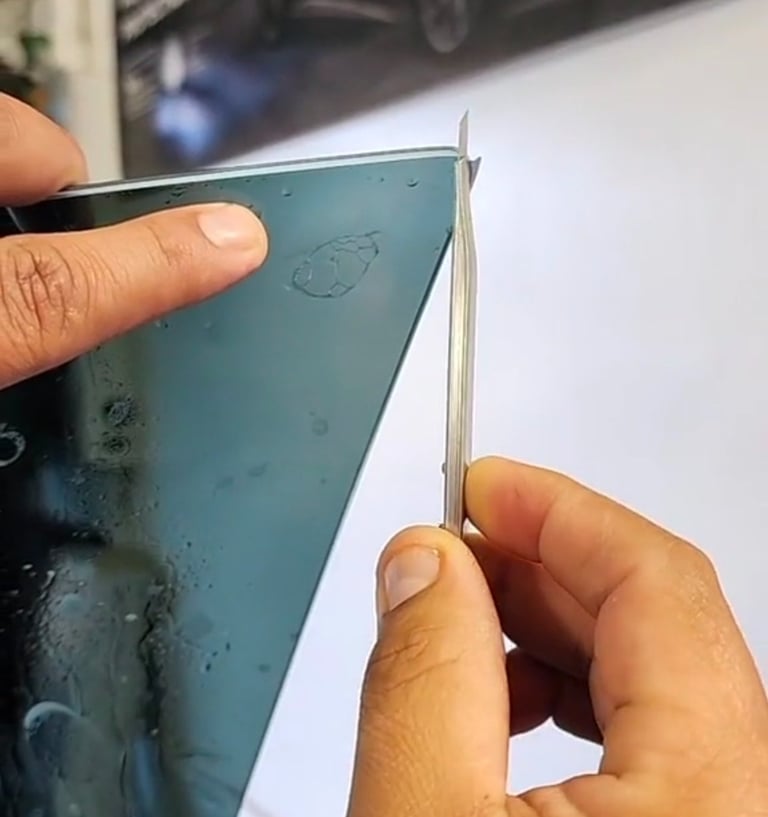 Close-up of a flawless, film installation, showcasing precision craftsmanship from Bluem