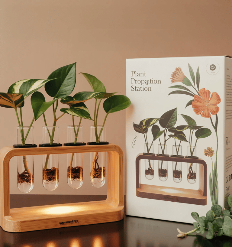 Plant Propagation Station with Wooden Stand