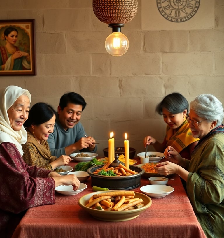 family sharing a meal