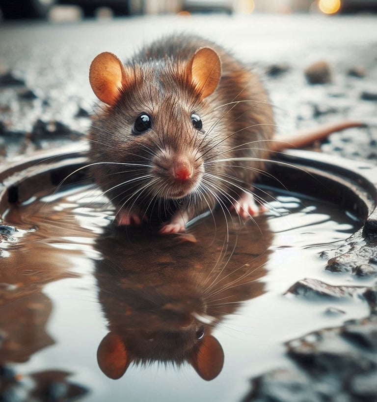 ratazana no esgoto