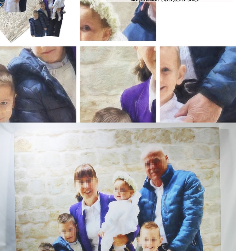 obiteljski portret po narudžbi u tehnici digitalnog tiska