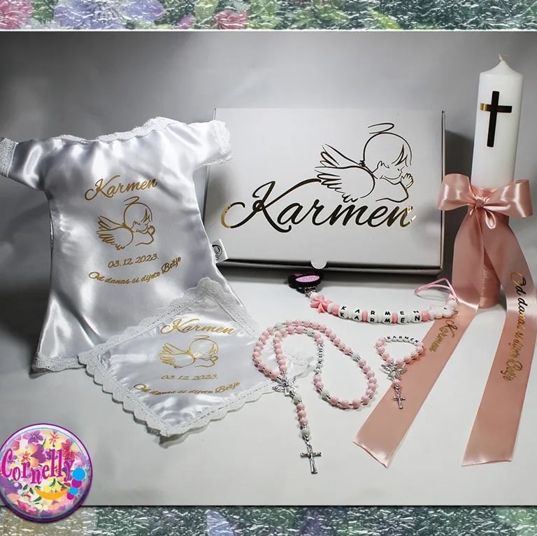 Originalni krsni set s personaliziranim imenom i datumom