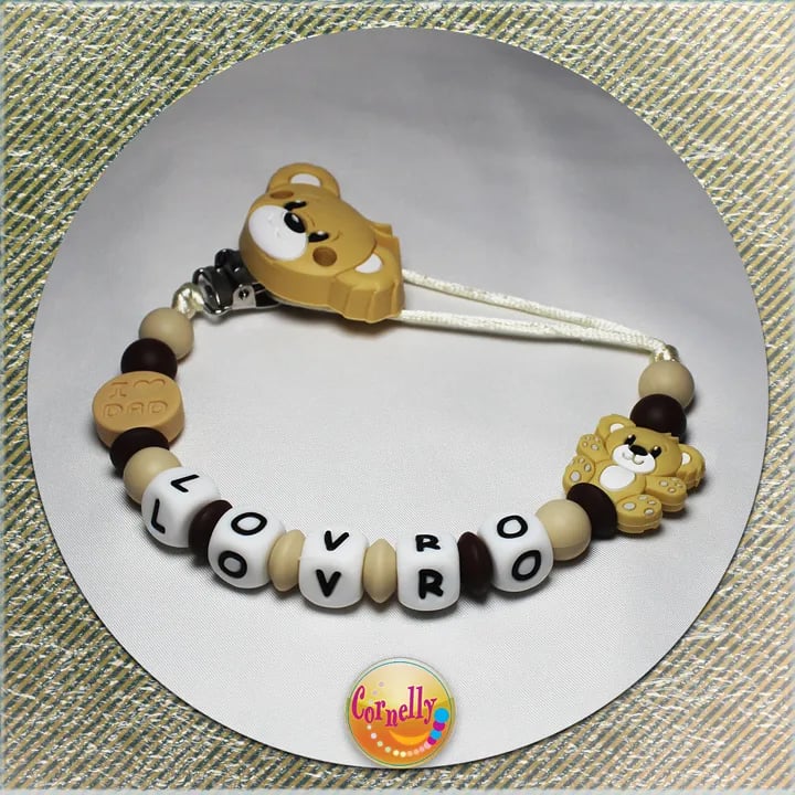 silikonska vezica za dudu s imenom