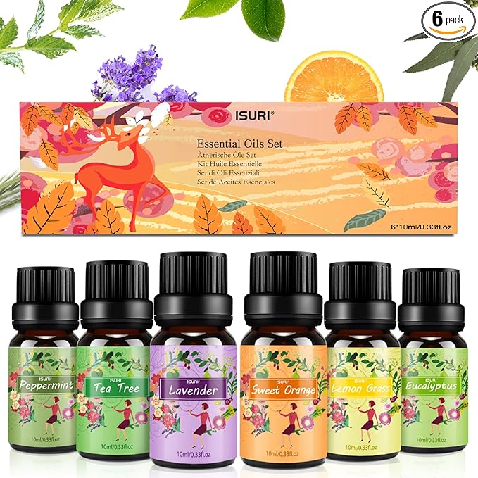 Set de aceites esenciales aromáticos para aromaterapia y relajación