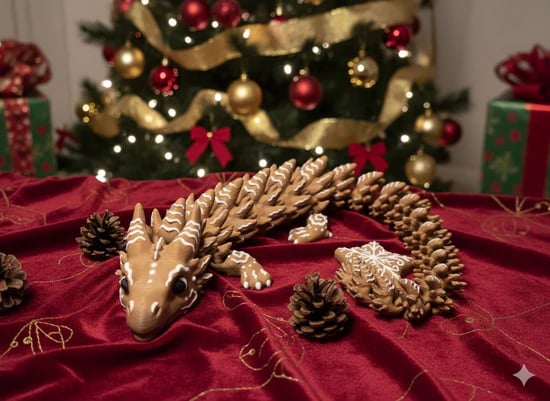 'Gingerbread' inspired articulated Dragon