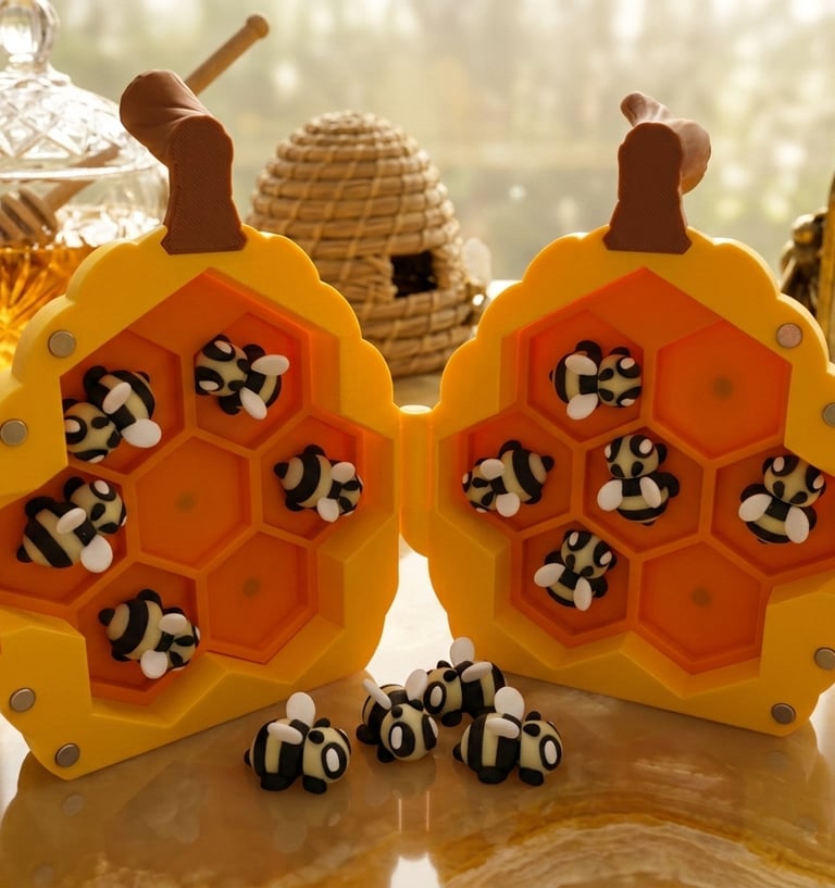 magnetic beehive and bees