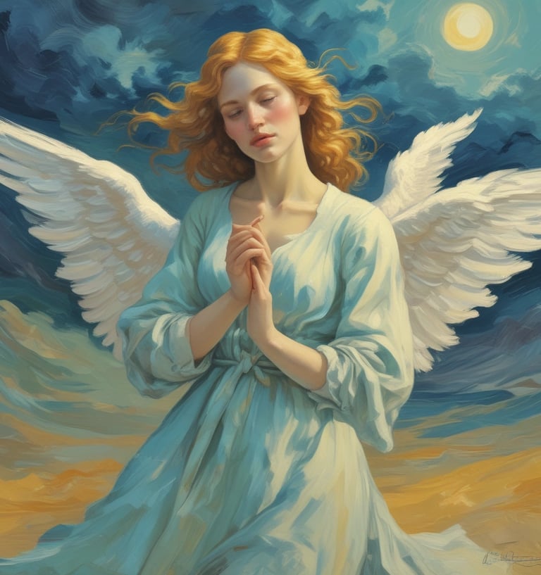 A delicate oil painting capturing soft light and serene moods.