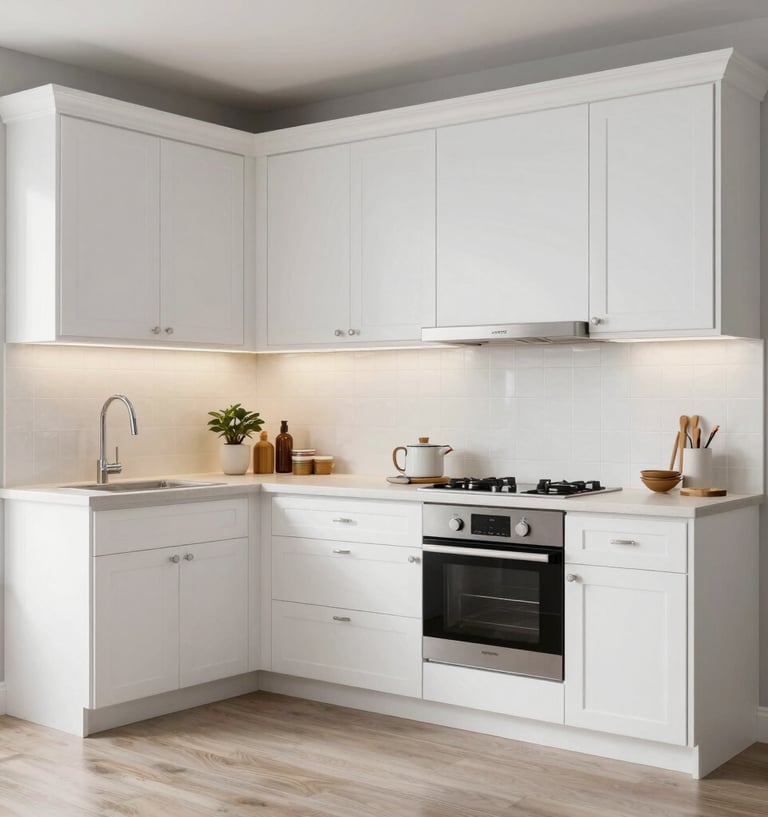 Close-up of a finely crafted wooden cabinet with smooth finishes and elegant handles.