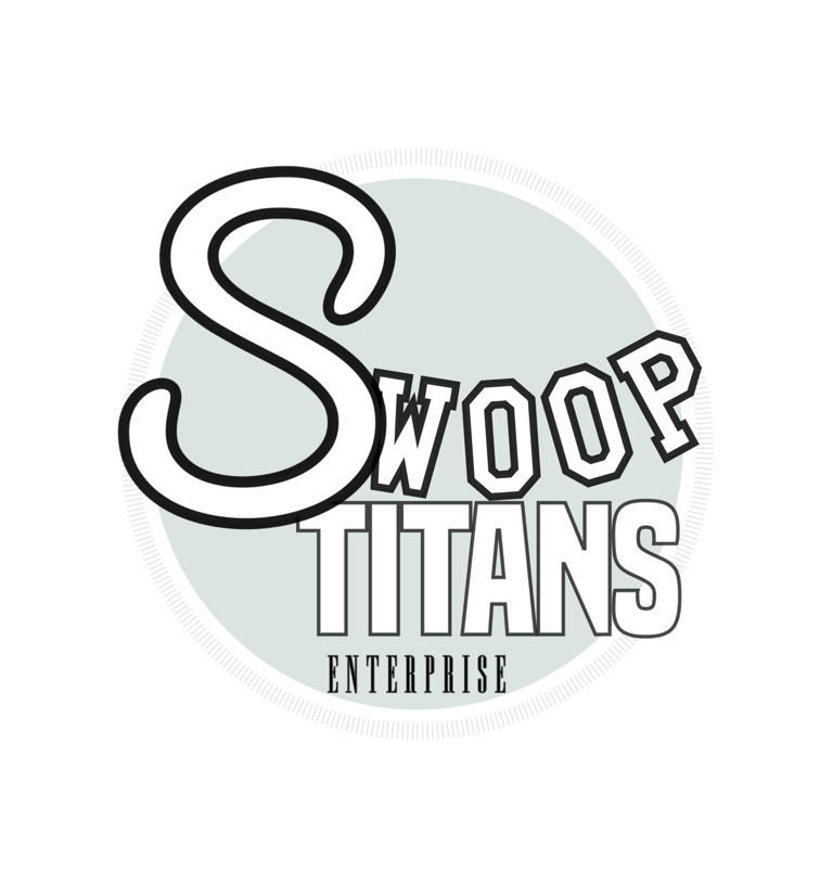Swoop Titans Logo in black white and grey